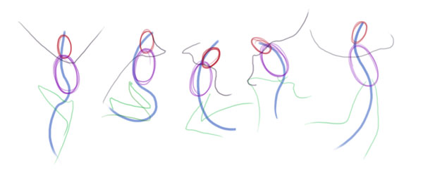 如何用手势绘图画出人体各种不同动态的姿势