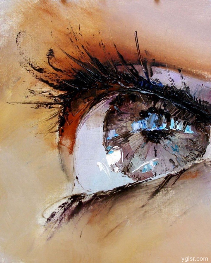 乌克兰艺术家用油画绘画出来的闪烁眼睛