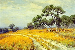 蓝色风景,美国画家罗伯特·朱利安·昂德登克