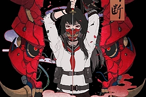 又美又飒的赛博朋克少女插画,角色绘制充满了想象力